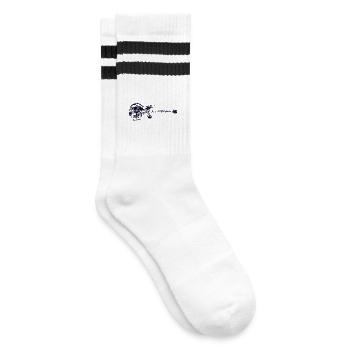 Rock T-shirt - Striped tennis socks - white/black - Right