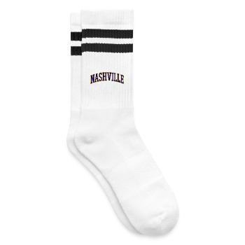 Nashville College Style Logo - Striped tennis socks - white/black - Right
