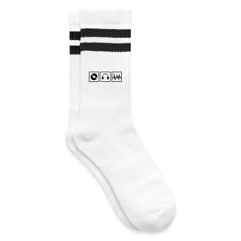dj - Gestreifte Tennissocken - Weiß/Schwarz - Rechts