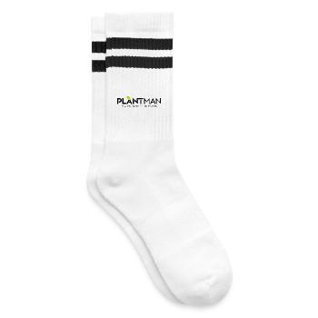 Plant Man | PlantPower-NoLimits - Gestreifte Tennissocken - Weiß/Schwarz - Rechts