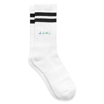Kanu-Kajak-Heartbeat-Kanu - Gestreifte Tennissocken - Weiß/Schwarz - Rechts