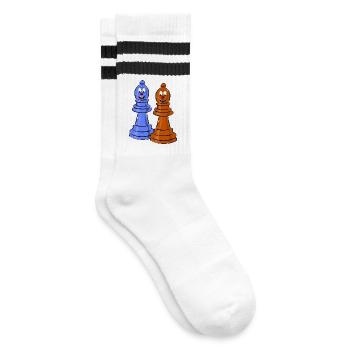 schach sport figuren - Gestreifte Tennissocken - Weiß/Schwarz - Rechts