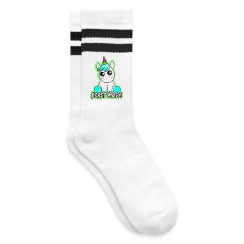 Beast mode - Gestreifte Tennissocken - Weiß/Schwarz - Rechts