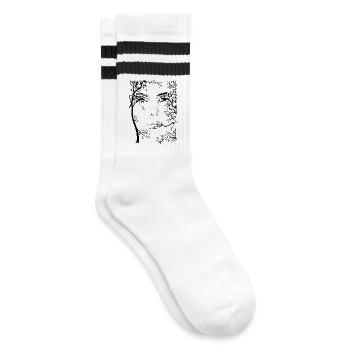 Visage de la forêt (noir) - Chaussettes de tennis - blanc/noir - Droite