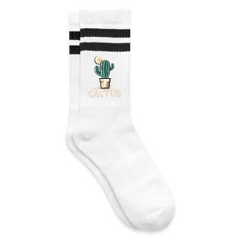 cactus kaktus kakteen symbol Sonne Wüste Sand - Gestreifte Tennissocken - Weiß/Schwarz - Rechts