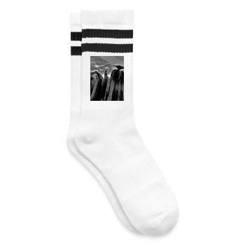 Auf dem Weg - Gestreifte Tennissocken - Weiß/Schwarz - Rechts