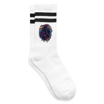 Lion - Chaussettes de tennis - blanc/noir - Droite