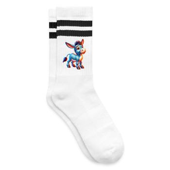 Donkey Mule - Striped tennis socks - white/black - Right