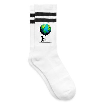 Planète Terre - Chaussettes de tennis - blanc/noir - Droite