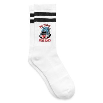 Big Truck, Bigger Dreams - Striped tennis socks - white/black - Right
