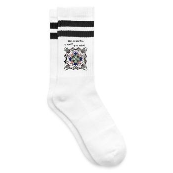 Méditation dans le jardin - Chaussettes de tennis - blanc/noir - Droite