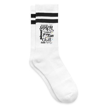 Laughter and Tropical Island Journey - Striped tennis socks - white/black - Right