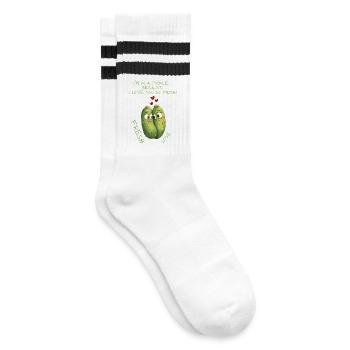 Concombres amoureux – amour frais - Chaussettes de tennis - blanc/noir - Droite