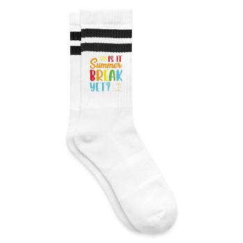 Summer break yet - Gestreifte Tennissocken - Weiß/Schwarz - Rechts