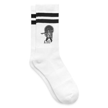 Outlaw Cowboy - Gestreifte Tennissocken - Weiß/Schwarz - Rechts