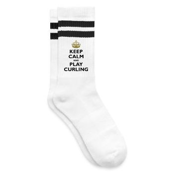 Keep calm and play curling - Chaussettes de tennis - blanc/noir - Droite