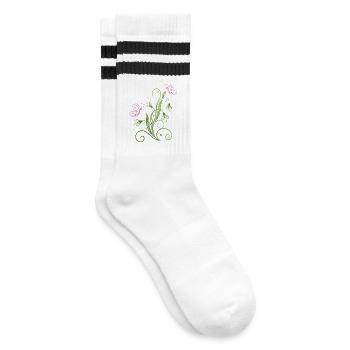 Perce-neige avec des papillons. - Chaussettes de tennis - blanc/noir - Droite