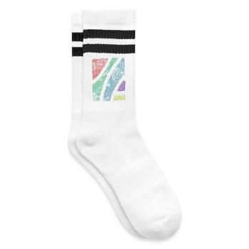 Muster Pastell Farben - Muster Abstrakt Ornament - Gestreifte Tennissocken - Weiß/Schwarz - Rechts