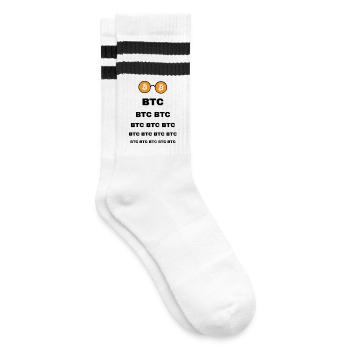 Bitcoin Bezel - Striped tennis socks - white/black - Right
