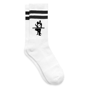 the world is ours (Mafia Couple) - Gestreifte Tennissocken - Weiß/Schwarz - Rechts
