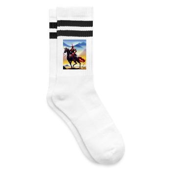 Promenades en samouraï à cheval - Samouraï à cheval - Chaussettes de tennis - blanc/noir - Droite