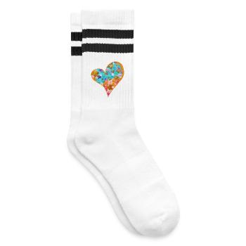 FrühlingsBlüten - Sonja Ariel von Staden - Gestreifte Tennissocken - Weiß/Schwarz - Rechts