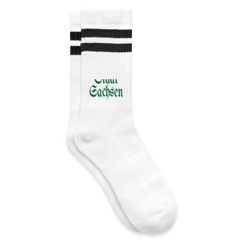 Land libre de Saxe blanc vert maison - Chaussettes de tennis - blanc/noir - Droite