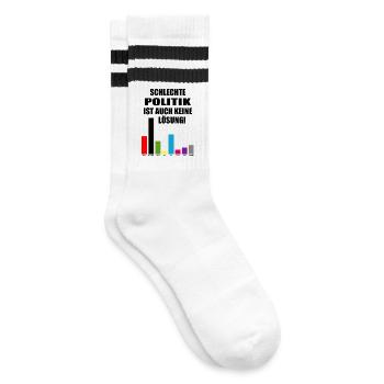 Schlechte Politik ist auch keine Lösung - Gestreifte Tennissocken - Weiß/Schwarz - Rechts