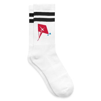 drachen - Gestreifte Tennissocken - Weiß/Schwarz - Rechts