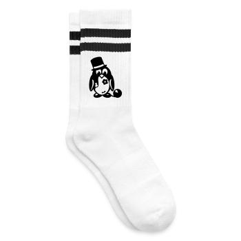 pinguin junggesellenabschied - Gestreifte Tennissocken - Weiß/Schwarz - Rechts