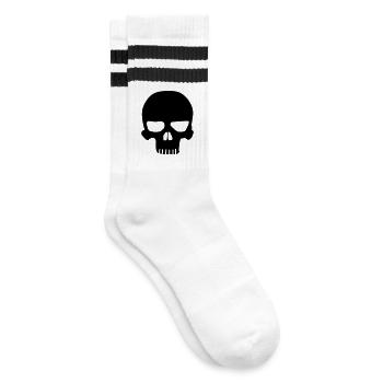 Schädel Original - Gestreifte Tennissocken - Weiß/Schwarz - Rechts