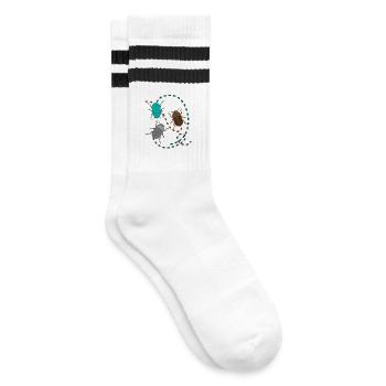 animaux drôles plantes fruits légumes enfants motifs - Chaussettes de tennis - blanc/noir - Droite
