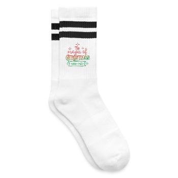 Christmas - Striped tennis socks - white/black - Right