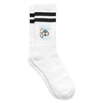 Scuba Diving - Striped tennis socks - white/black - Right