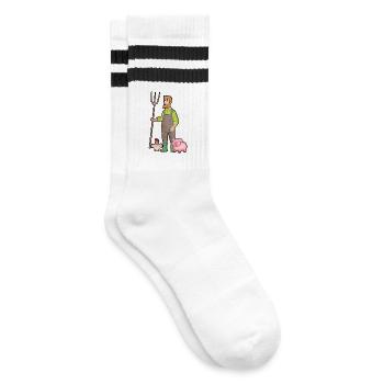 Agriculteur - Bauer - Landwirt - Chaussettes de tennis - blanc/noir - Droite