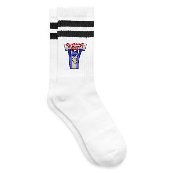 Attention cette personne est poilue - Chaussettes de tennis - blanc/noir - Droite