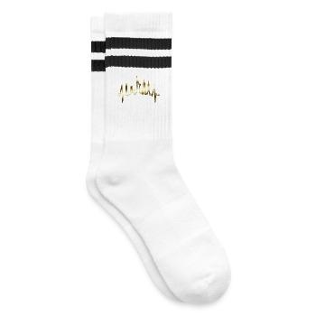 New York Skyline Heartbeat Heart USA Gift NY - Striped tennis socks - white/black - Right