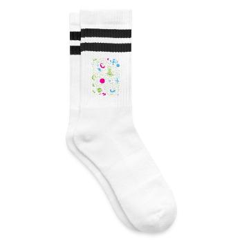 Outer Space Car Track Kids - Striped tennis socks - white/black - Right