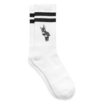 Esel Lasttier - Gestreifte Tennissocken - Weiß/Schwarz - Rechts