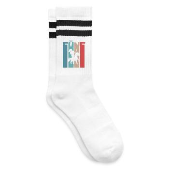 5 Jahre Ritter Mittelalter Kindergeburtstag - Gestreifte Tennissocken - Weiß/Schwarz - Rechts
