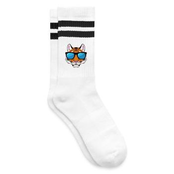 Tiger Sonnenbrille - Gestreifte Tennissocken - Weiß/Schwarz - Rechts