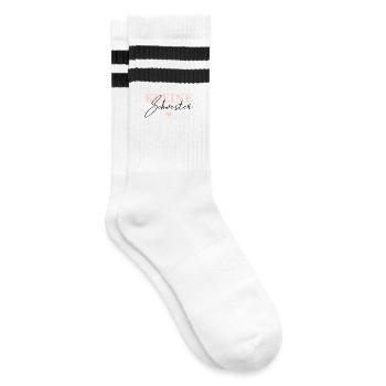 Kleine Schwester - Gestreifte Tennissocken - Weiß/Schwarz - Rechts