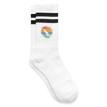 Surfer Surfing - Striped tennis socks - white/black - Right