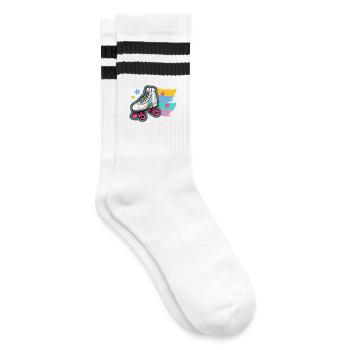 Rollschuhlaufen Rollschuhe - Gestreifte Tennissocken - Weiß/Schwarz - Rechts
