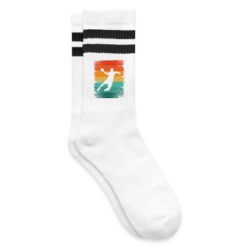 Handball - Striped tennis socks - white/black - Right