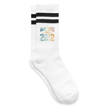 2012 Born Birthday Year of birth - Striped tennis socks - white/black - Right