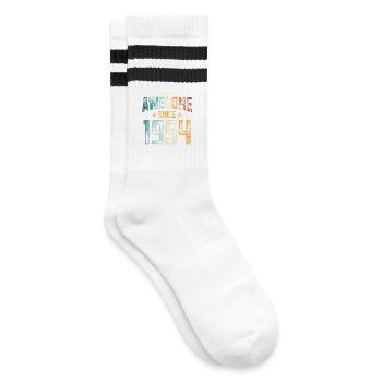 1954 Born Birthday Year of birth - Striped tennis socks - white/black - Right