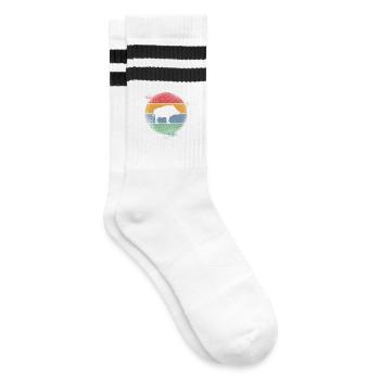 Wild boar - Striped tennis socks - white/black - Right