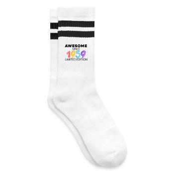 Fantastic since 1959 - born in 1959 - Striped tennis socks - white/black - Right