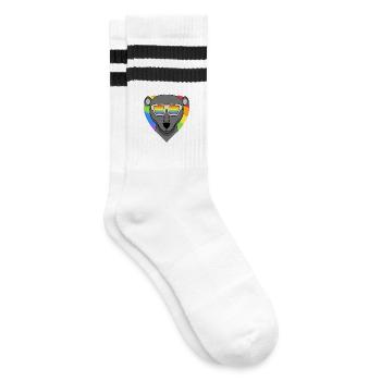 LGBT Animal Black Panther Rainbow Heart - Chaussettes de tennis - blanc/noir - Droite